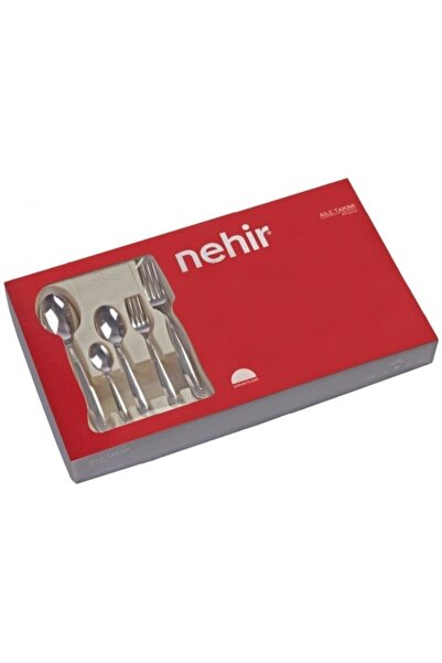 Nehir Dalyan 30 Piece Plain Stainless Small Family Set Without Knife