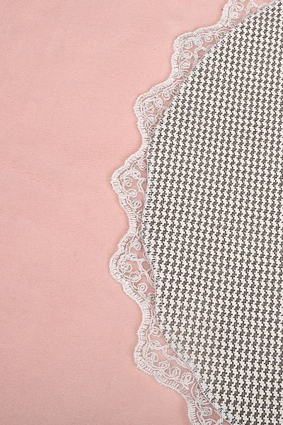 Bonny Home Σετ χαλάκι μπάνιου Venus Powder 2 τεμαχίων με δαντέλα Σετ καθίσματος τουαλέτας Dowry