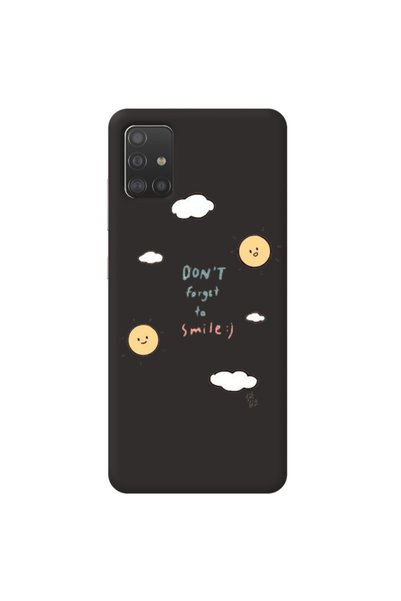 WANNA PROTECT Samsung A51 Black Color Don'T Forget to Velvet Patterned Silico...
