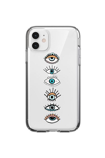 mooodcase غطاء الهاتف الشفاف الملون ذو العيون الملونة Iphone 11 الشفاف