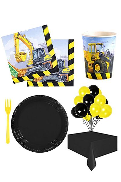 Parti dolabı Construction Birthday Concept Construction Party Supplies Set for 16 People