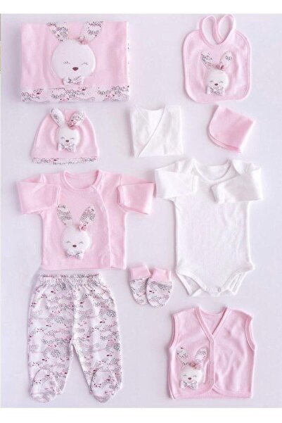 Gaye طقم مخرج مستشفى مطرز بتطريز أرنب لطيف مكون من 10 قطع مع عقدة على شكل أرنب