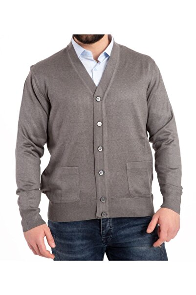 NACAR STORE سترة صوفية محبوكة من الصوف الرقيق بأزرار للرجال