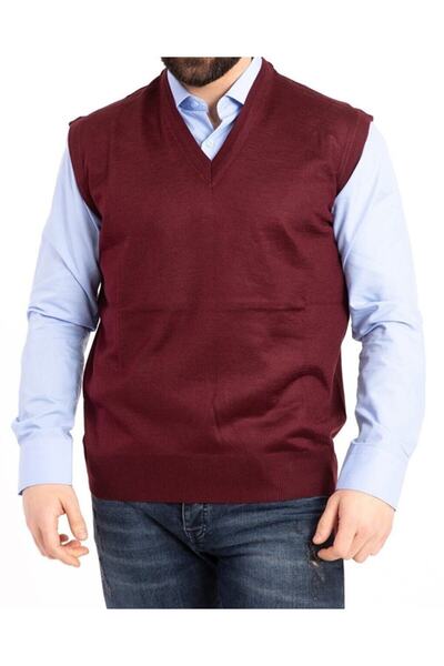 NACAR STORE سترة تريكو صوفية رفيعة للرجال برقبة على شكل حرف V مضادة للوبر