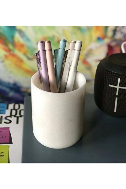 Sümeyra Marble Art Suport pentru stilou din marmură albă naturală