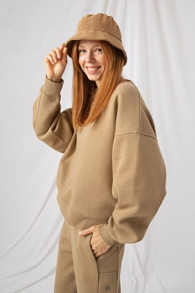 gothamvibes Γυναικείο φούτερ Vibe Oversize Beige