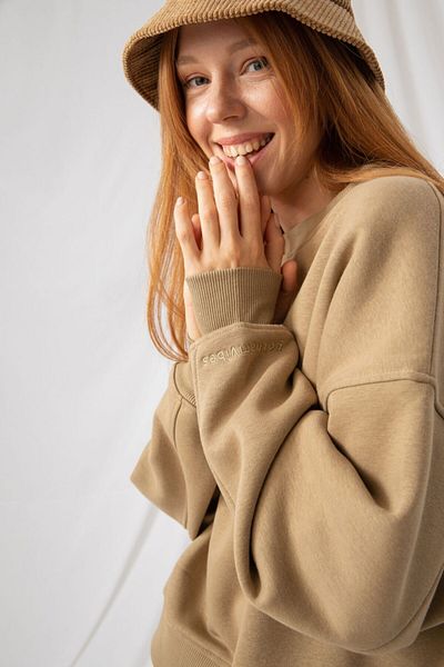 gothamvibes Γυναικείο φούτερ Vibe Oversize Beige