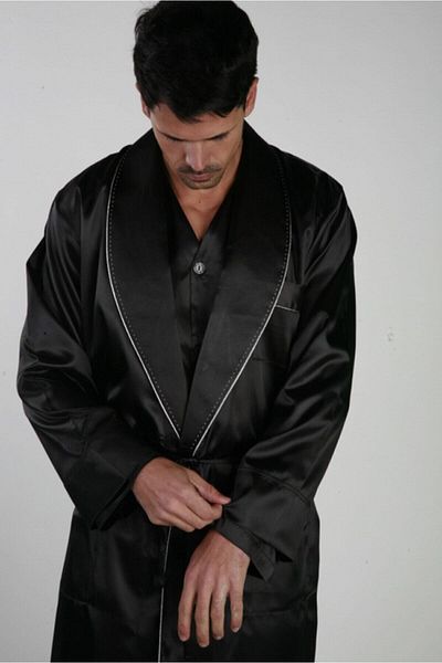 ANCELO Σετ πιτζάμες καπνιστό Angelo Satin και Robdöşambr 3 τεμαχίων προίκα γαμπρού