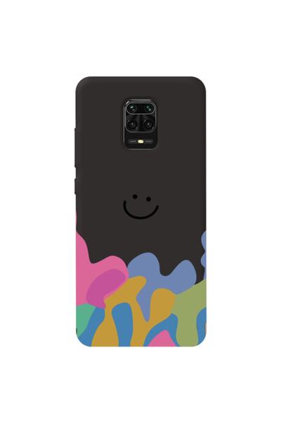 WANNA PROTECT Xiaomi Redmi Note 9 Pro Black Color Pattern Smiley Velvet Patte...