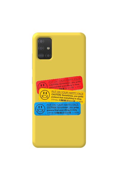 WANNA PROTECT Samsung A71 Yellow Color Put on Velvet Patterned Silicone Phone...