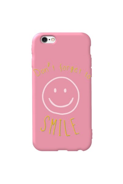 WANNA PROTECT iPhone 6 6S Pink Color Smile Velvet Patterned Silicone Phone Case