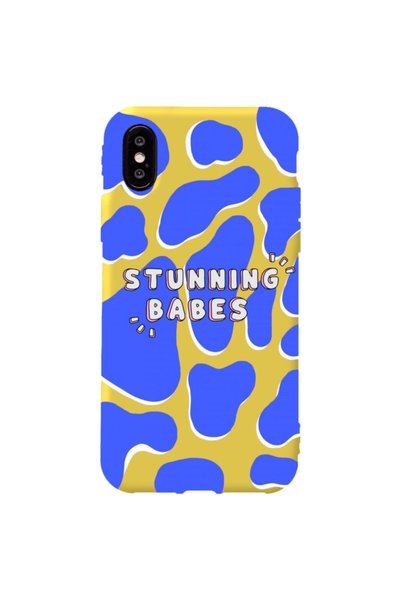 WANNA PROTECT iPhone X Yellow Color Stunning Babes Velvet Patterned Silicone ...