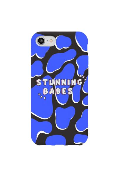 WANNA PROTECT iPhone 8 Black Color Stunning Babes Velvet Patterned Silicone P...