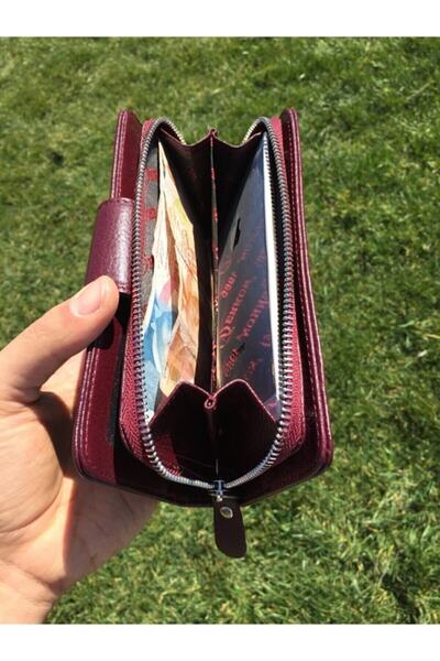 DERKON Flower of Life Printed Genuine Leather Women's Wallet