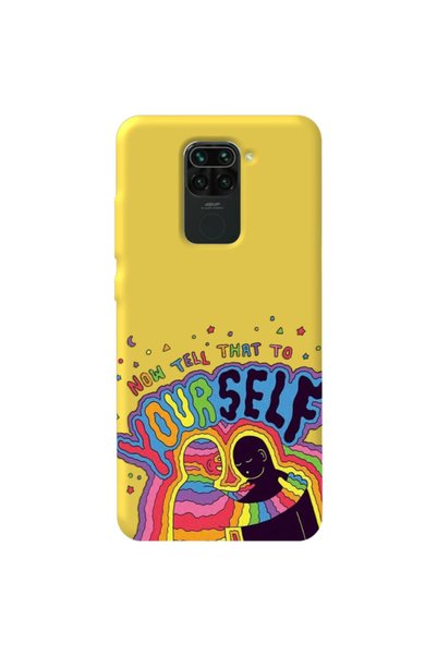 WANNA PROTECT Xiaomi Redmi Note 9 Yellow Color Yourself Velvet Patterned Sili...