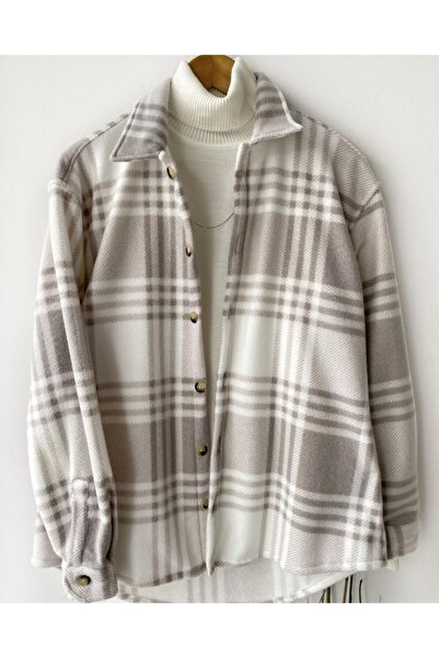 A&O Style Унісекс бежева сорочка Oversize Polar - товста зимова легендарна тканина