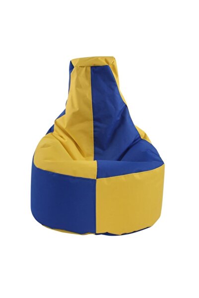 Bambi Sarı & Lacivert Armut Koltuk Büyük Boy Denye 85*75*30 Cm