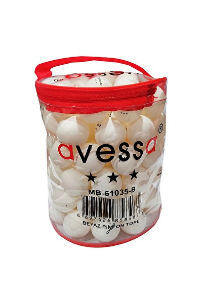 AVESSA MB-61035-A كرة تدريب تنس الطاولة 100 قطعة 2 نجوم باللون الأبيض