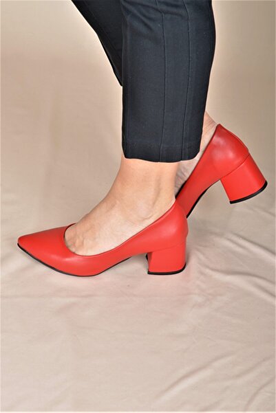 ALİS DRESS Kırmızı Kalın Topuklu Stiletto