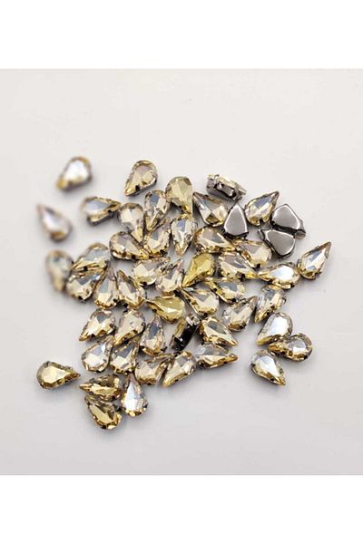 yiğit aksesuar 8x13(1.3 Cm) Drop Case Planted Glass Stone 100 Pieces