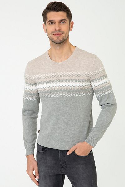 Pierre Cardin Light Gray Melange Men's Cardigan G021SZ0TH.000.1277871