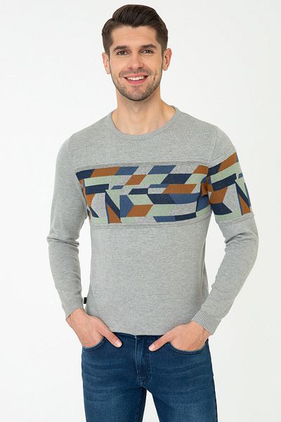 Pierre Cardin Light Gray Melange Men's Sweater G021SZ0TK.000.1277680