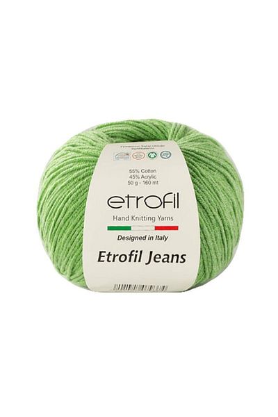 Etrofil Jeans Çağla 039 Πλεκτό νήμα Καλοκαιρινό Crop Φόρεμα Amigurumi Motif Βαμβακερό νήμα 50 gr 165 μέτρα