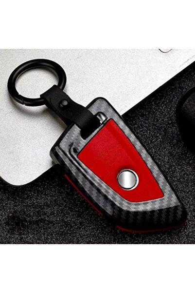 AYZ GARAGE Bmw Carbon Black - Red Key Case (3 BUTTONS)