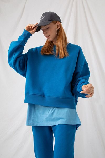 gothamvibes Дамски суитшърт Vibe Oversize в син цвят
