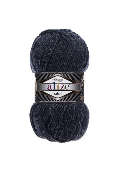 Alize Superlana Midi Υλικό Πλέξης 805 Jaspe Σκούρο Μπλε