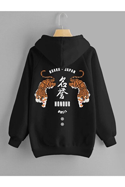 DEEPSENCE Ανδρικό φούτερ με κουκούλα Osakajapon Μαύρο