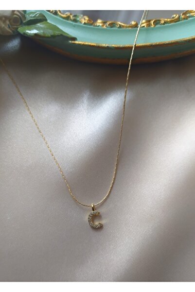 Asia by Leuvoié Zirkon Taşlı C Harfli Kolye