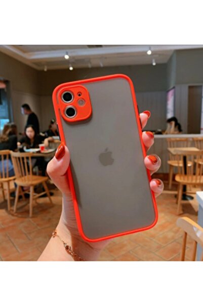 Molly Iphone 11 Uyumlu Kırmızı Buzlu Huskarl Çift Katmalı Silikon Pc Kılıf