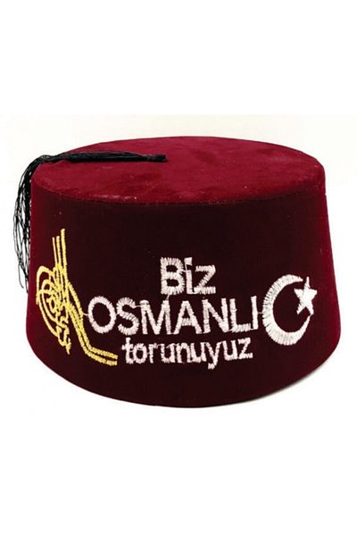 İslam Yayın Hediyelik Fes Embroidered We Are the Ottoman Grandchild