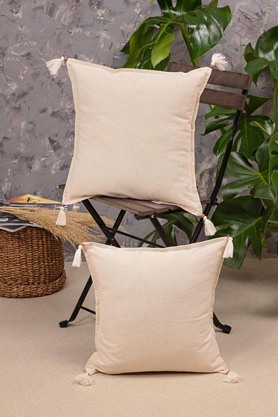 Buldan CSN Tekstil 2-Piece Linen Throw Pillow