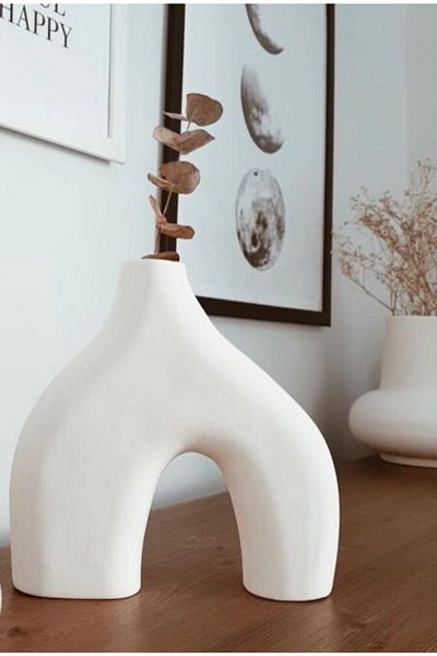 thiramis homeconcept 20X20 cm White Bipod Decoration and Vase