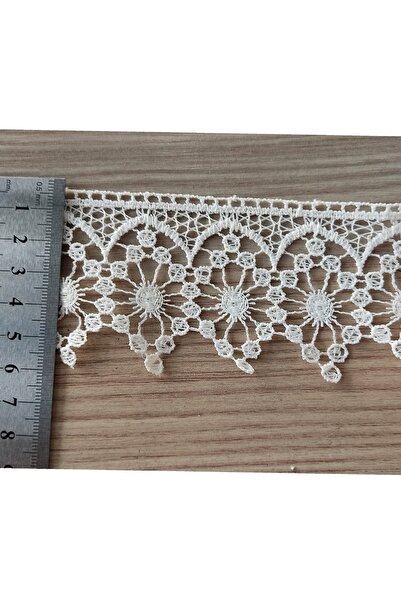 DUAYEN Güpür Dantel Üzüm Kenar Desen Mat 1 Metre