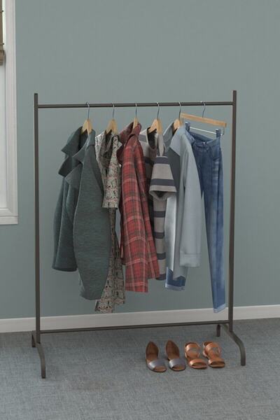 Mocca Style Komple Metal Konfeksiyon Ayaklı Elbise Askılığı Askı Siyah Ms-kon...