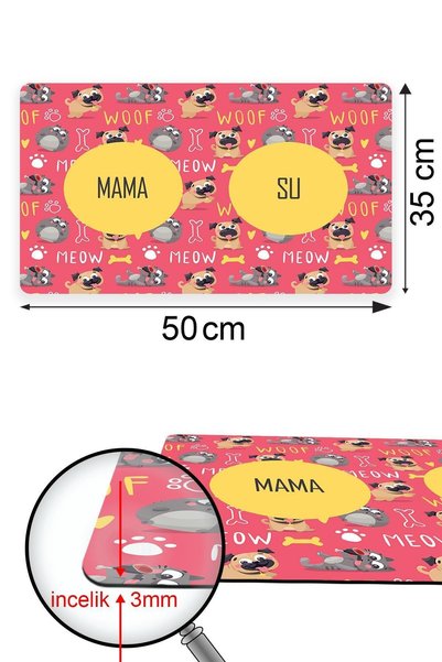 Patipeti Meow Woof Dog Food Mat Dog Food Training Mat 50X35Cm
