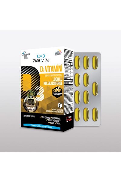 Zade Vital Vitamin D3 Olive Oil 1 Box of 30 Capsules
