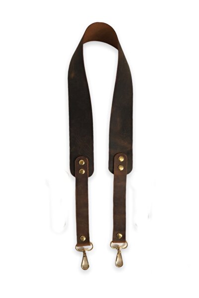 alfa tasarım atölyesi مقبض حقيبة من الجلد الطبيعي، حزام الكاميرا - لون بني مجنون