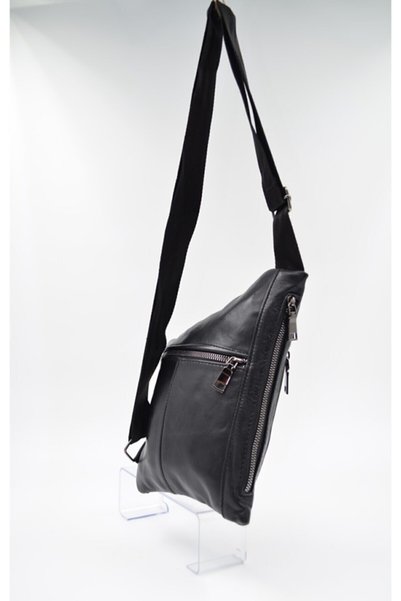 NahitaTyana Men's Genuine Leather Black Crossbody Bag