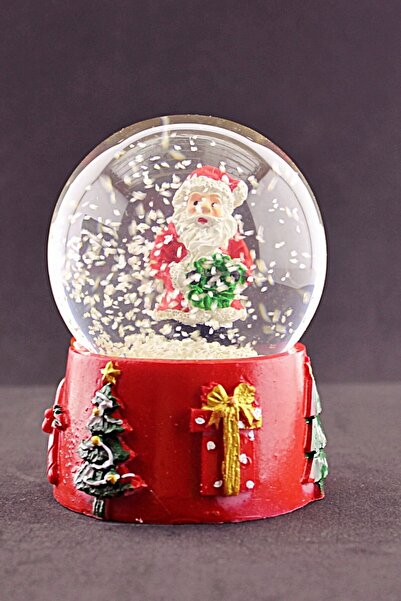 Deco Elit Noel Baba Merry Christmas Tasarımlı 9 Cm Orta Boy Işıklı Kar Küresi 1b