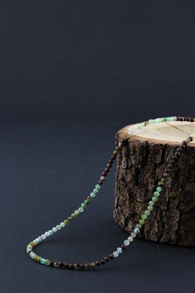 OSMANLI DEĞERLİ TAŞ Certified Chrysoprase Necklace Bracelet Set 4 Mm