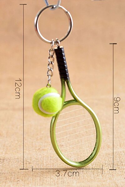 Buffer ® Gerçekçi Tenis Raketi Tasarımlı Şık Anahtarlık Kolye Çanta Süsü Tennis Keychain