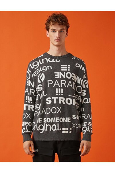 Koton Oversize Slogan Sweater