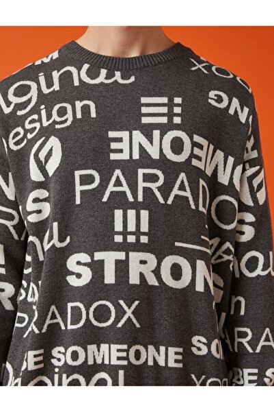 Koton Oversize Slogan Sweater