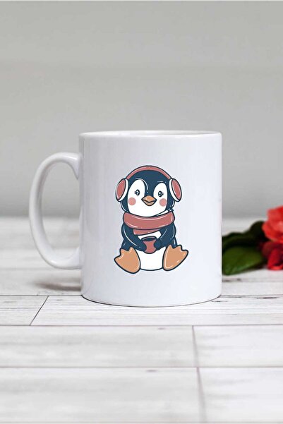 Hedizu كوب البطريق الحلو باللون الأبيض