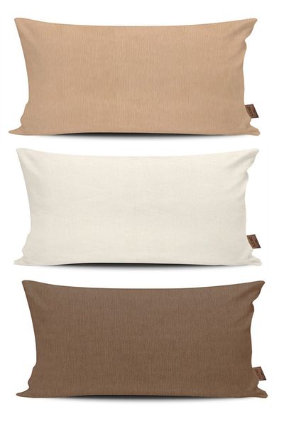 Alacastore Set de huse de pernă decorative, bej, maro, crem, 3 piese
