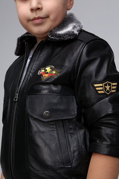 CE-YIL Boy's Genuine Leather Pilot Coat